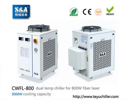 S&A laser chiller CWFL-800 for cooling 800W fiber laser cutting machine